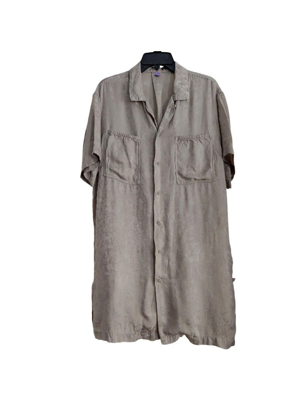 Lululemon Lab Jacquard Shirt Dress Raw Linen Beige Neutral Minimalist Silky L